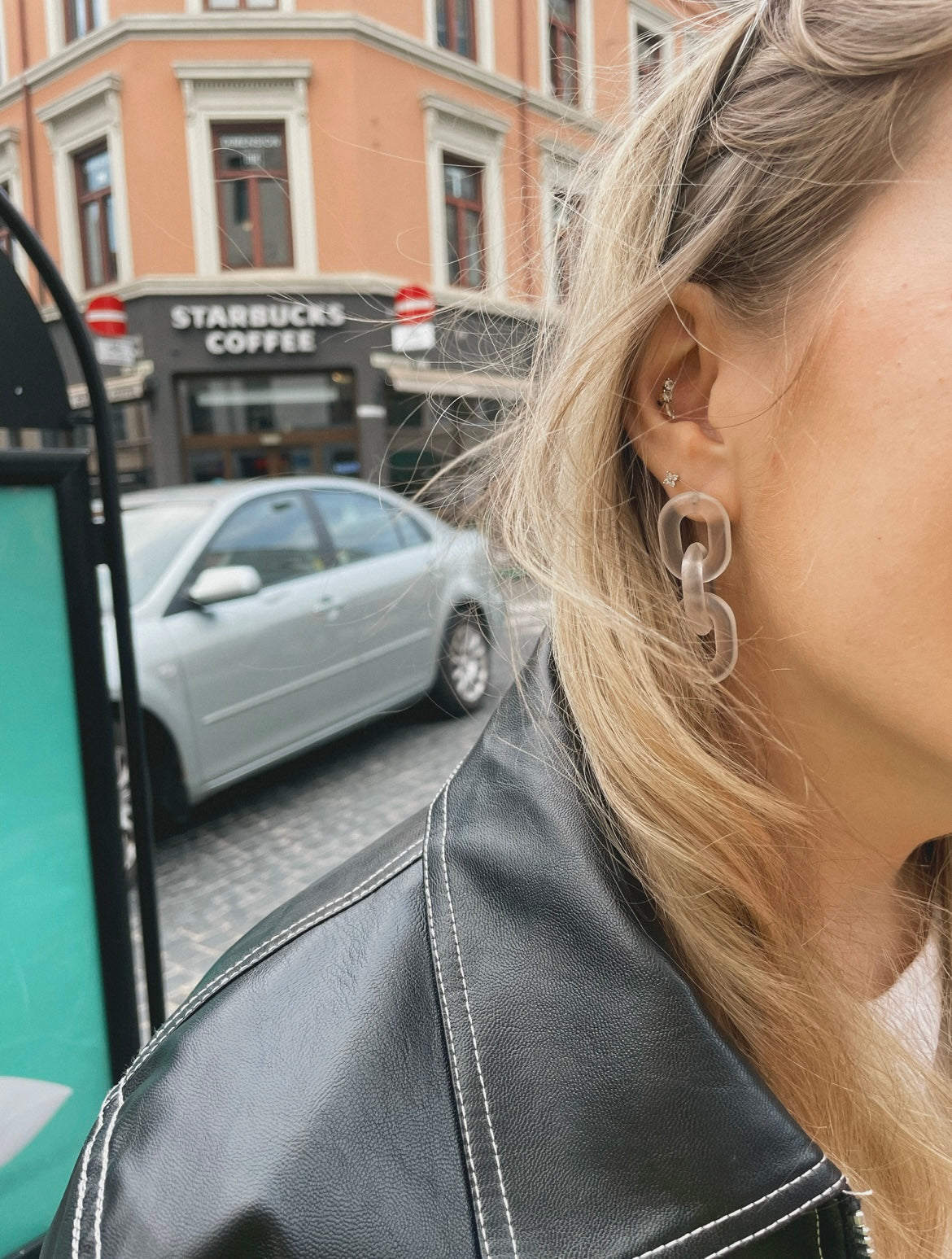 Chain Earrings - Pink