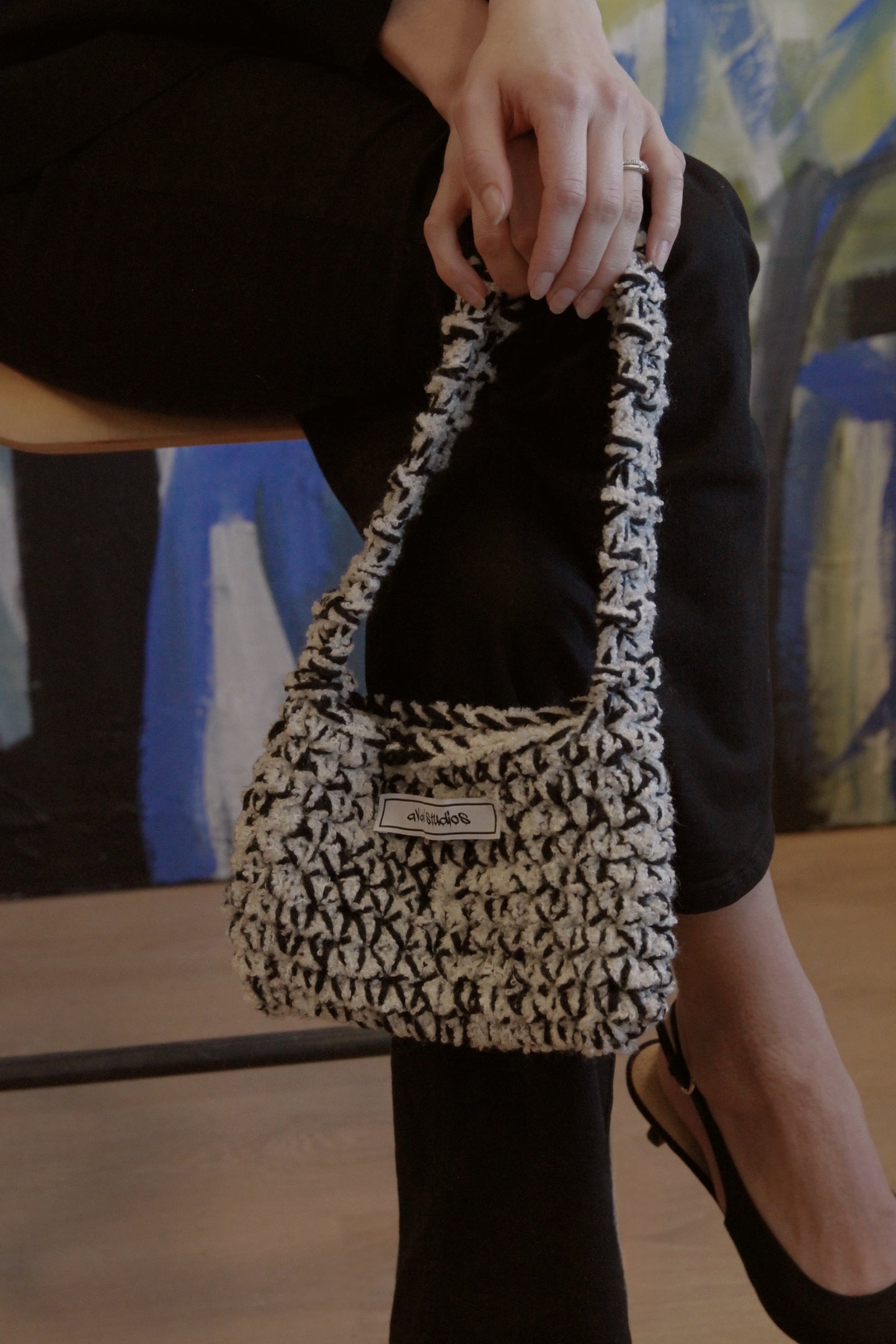 «Helena» Handbag- Black&White